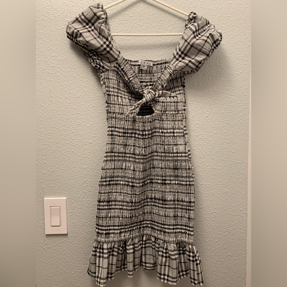 Grey plaid dress